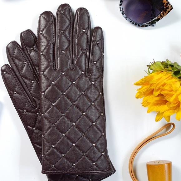 Sandro Accessories - SANDRO Leather Embellished Gloves NEW W/ Tag